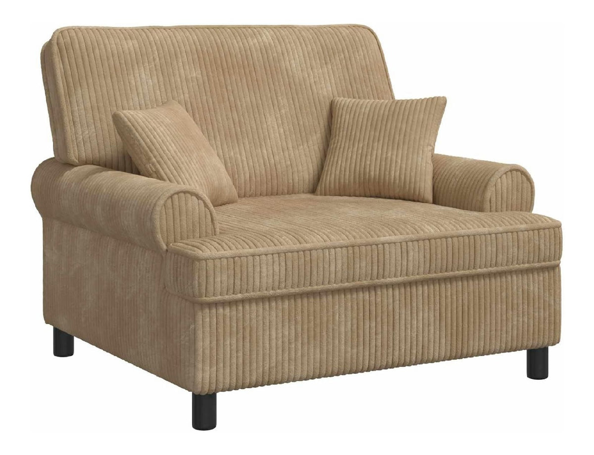 Chaise confortable finition bois structure metal beige 116 x 116 x 100 centim