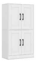 Meubles sur pied reglable avec rangement ferme blanc