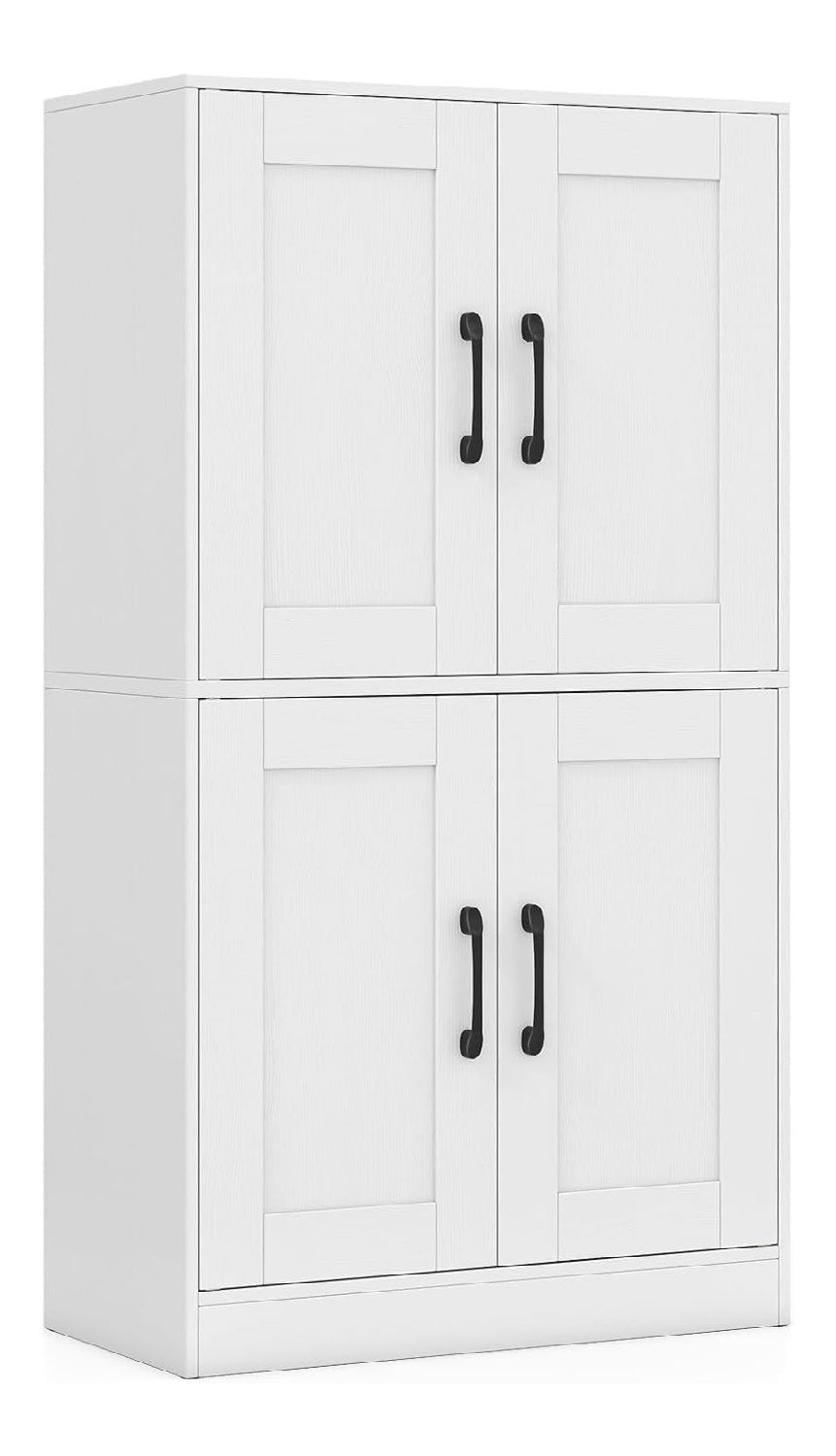 Meubles sur pied reglable avec rangement ferme blanc