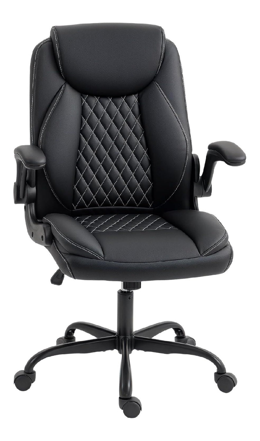 Chaise confortable sur roulettes noir 67 x 65 x 110 centim
