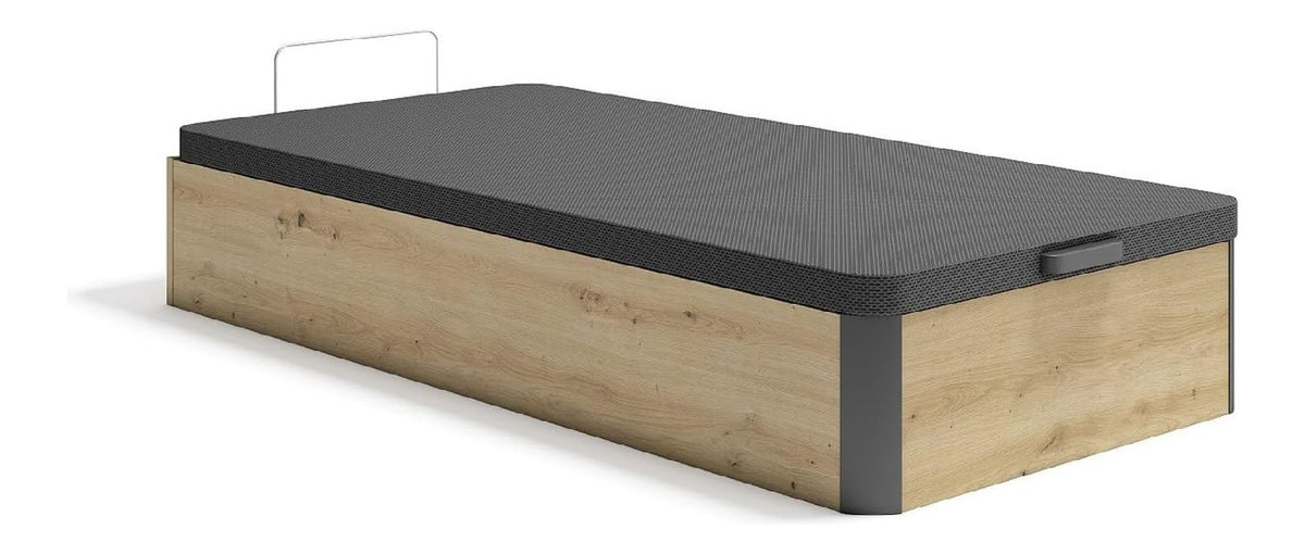 Sommiers a lattes avec rangement ferme finition bois noir 190 x 90,5 x 35,2 centim