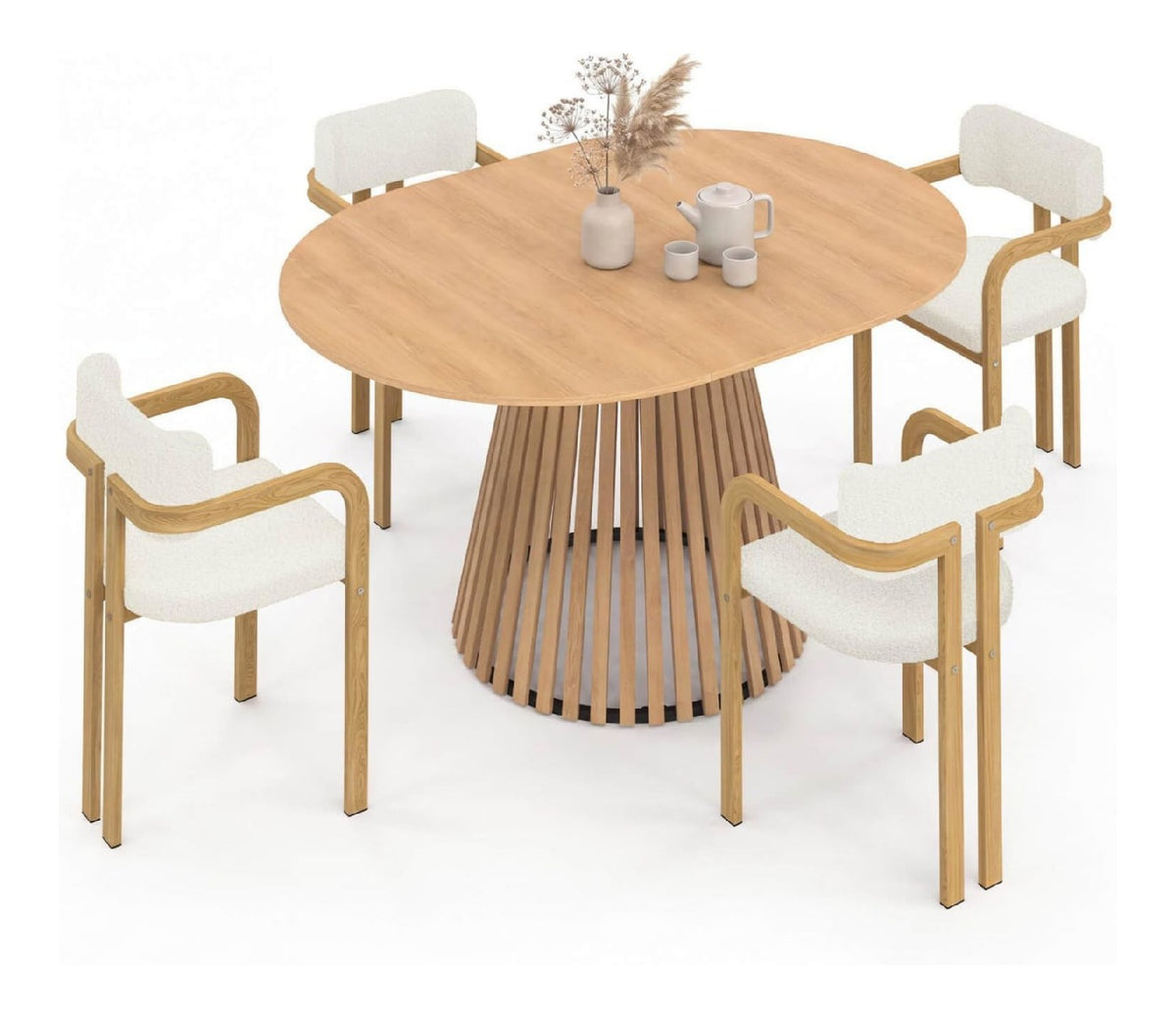 Tables finition bois revetement boucle naturel