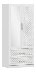 Armoire de rangement avec tiroirs avec rangement ferme blanc 80 x 50 x 180 cm