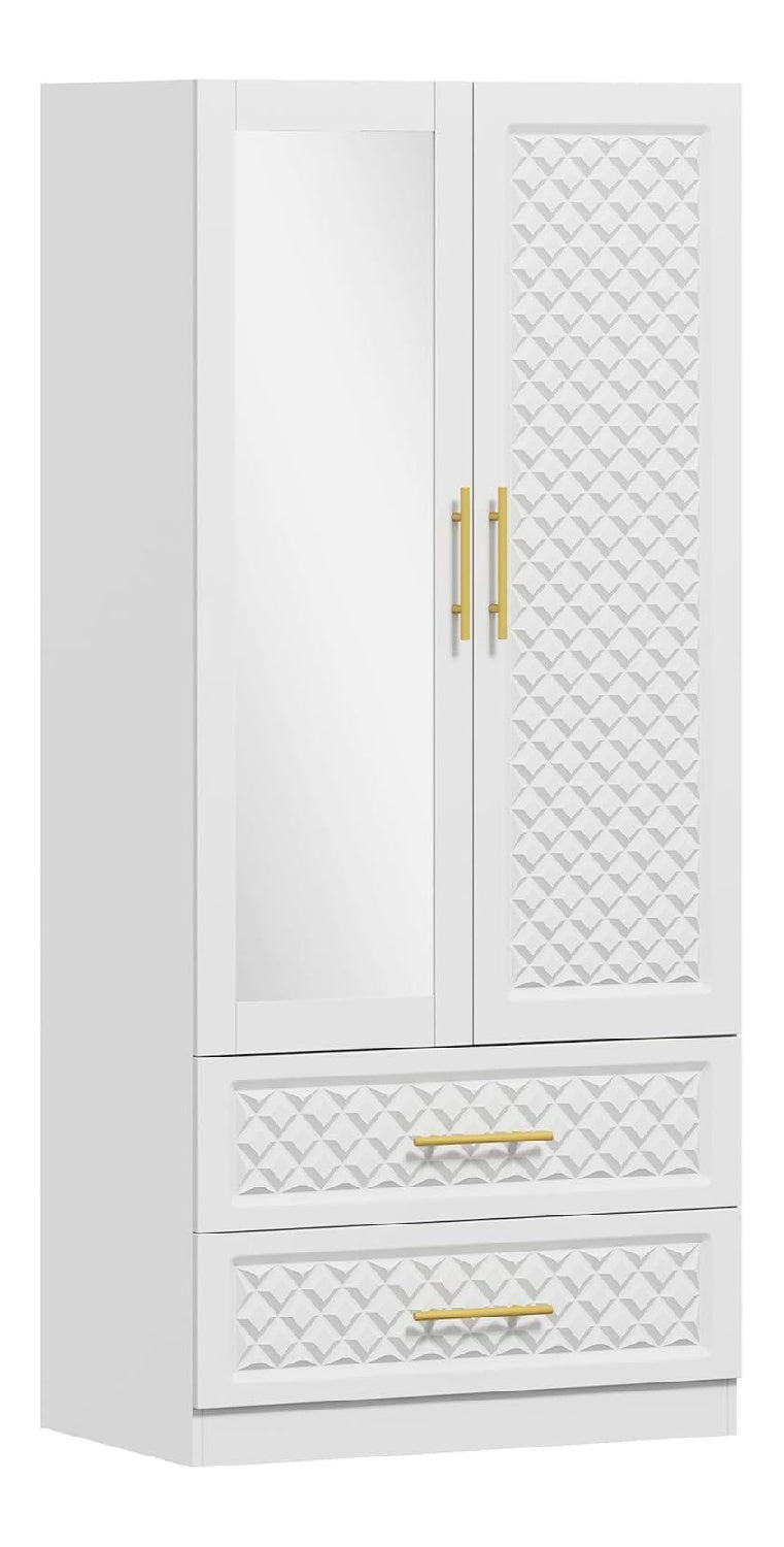 Armoire de rangement avec tiroirs avec rangement ferme blanc 80 x 50 x 180 cm