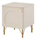 Table de chevet avec rangement ferme finition bois beige 40 x 40 x 50 centim