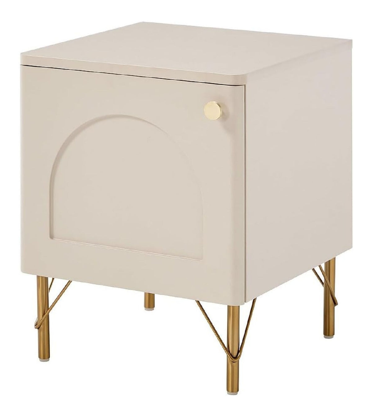 Table de chevet avec rangement ferme finition bois beige 40 x 40 x 50 centim