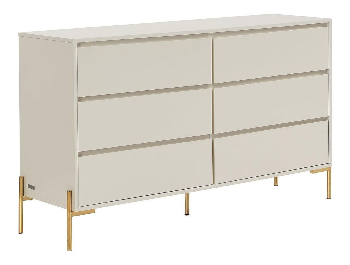 Commode de rangement avec tiroirs avec rangement ferme beige 140 x 40 x 82,5 centim