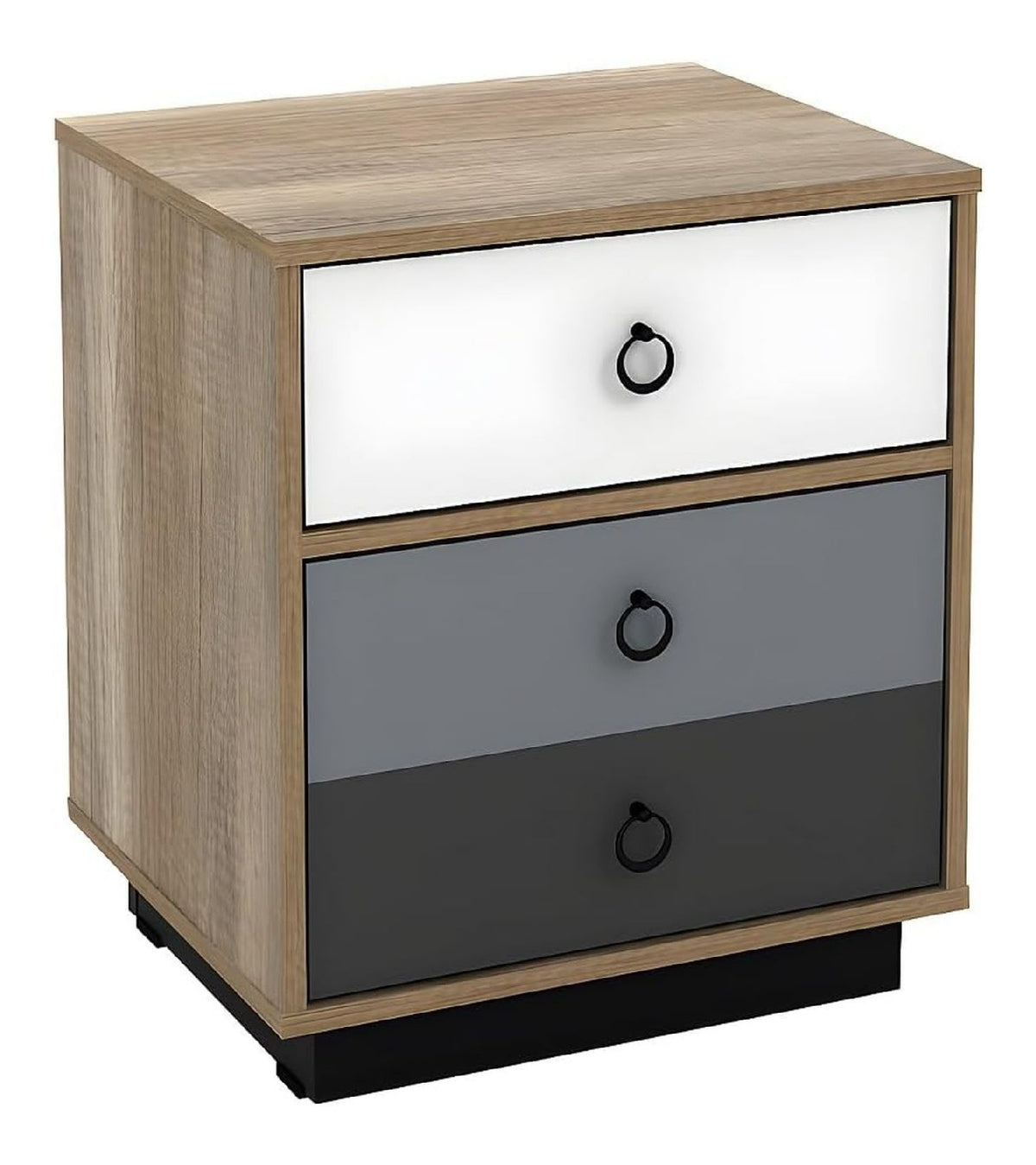 Table de chevet avec tiroirs avec rangement ferme blanc 47,4 x 39,6 x 55,3 cm