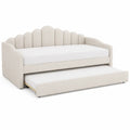 Lit gigogne en bois et tissu 200x90 cm Beige