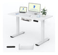 Bureau fonctionnel avec rangement ferme blanc