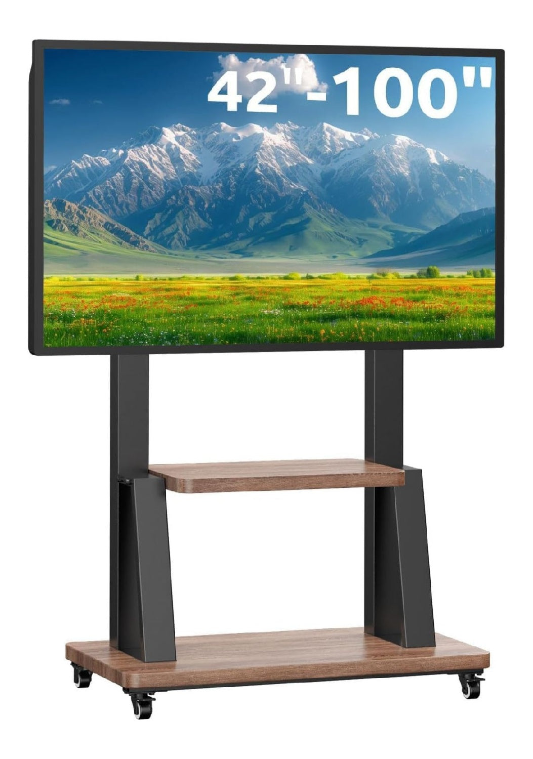 Supports sur pied reglable sur roulettes noir