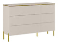 Commode de rangement avec tiroirs avec rangement ferme beige 137,6 x 39,6 x 91 centim