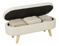 Bancs bout de lit avec rangement ferme finition bois creme
