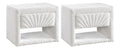 Table de chevet avec tiroirs avec rangement ferme blanc 50 x 35 x 41 cm