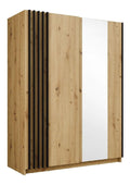 Armoire de rangement avec rangement ferme finition bois noir