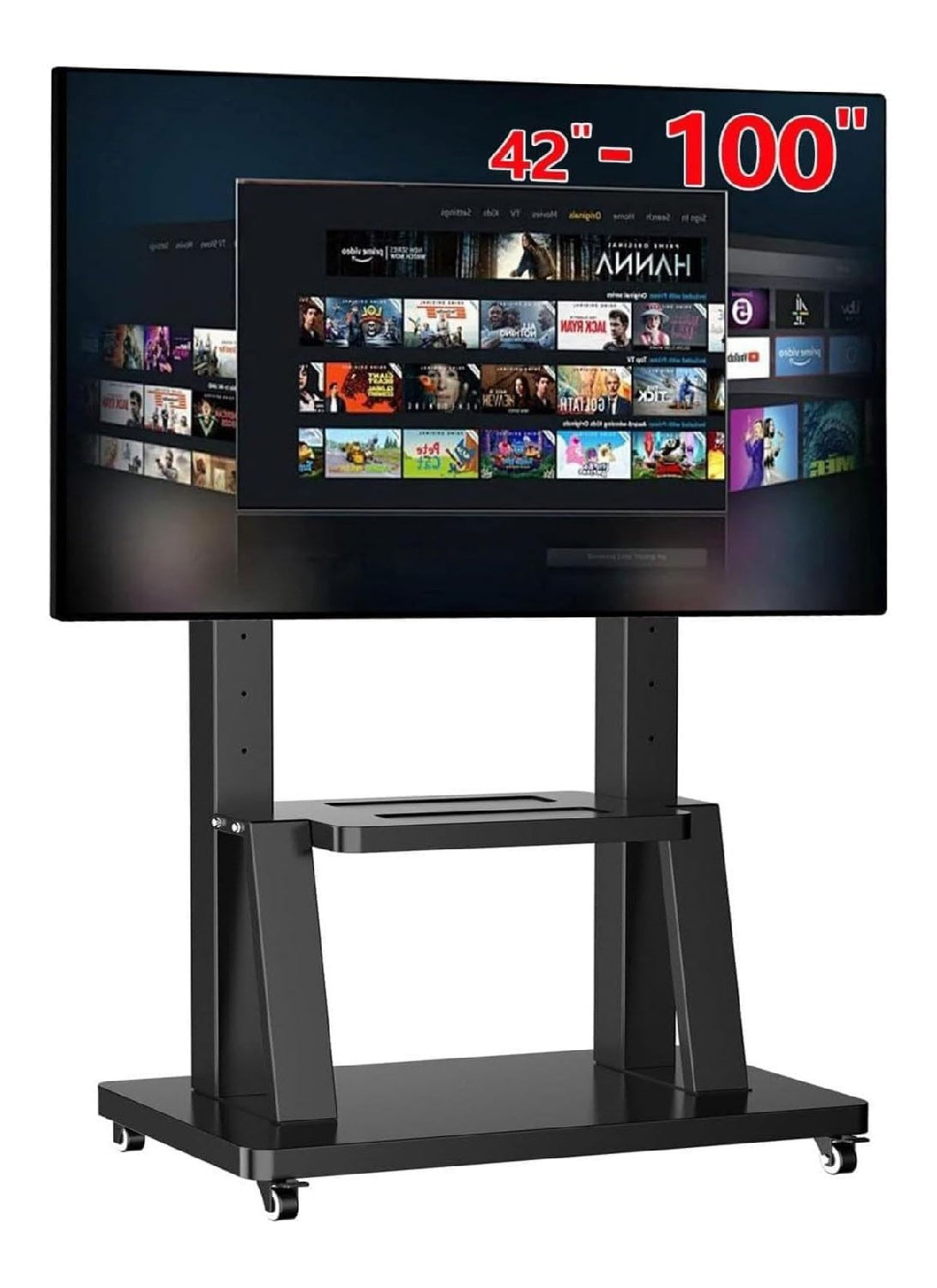 Supports sur pied reglable avec rangement ferme noir