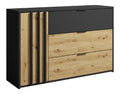 Commode de rangement avec tiroirs avec rangement ferme noir