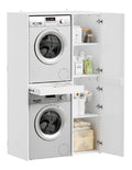 Meubles sur pied avec rangement ferme blanc