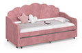 Lits revetement velours rose