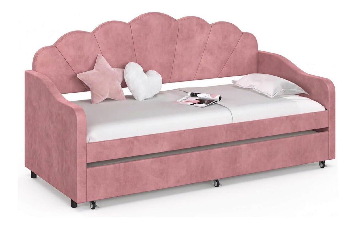 Lits revetement velours rose