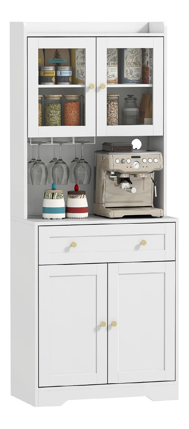 Buffets, credences et vaisseliers reglable avec tiroirs blanc 38 x 68 x 170 centim