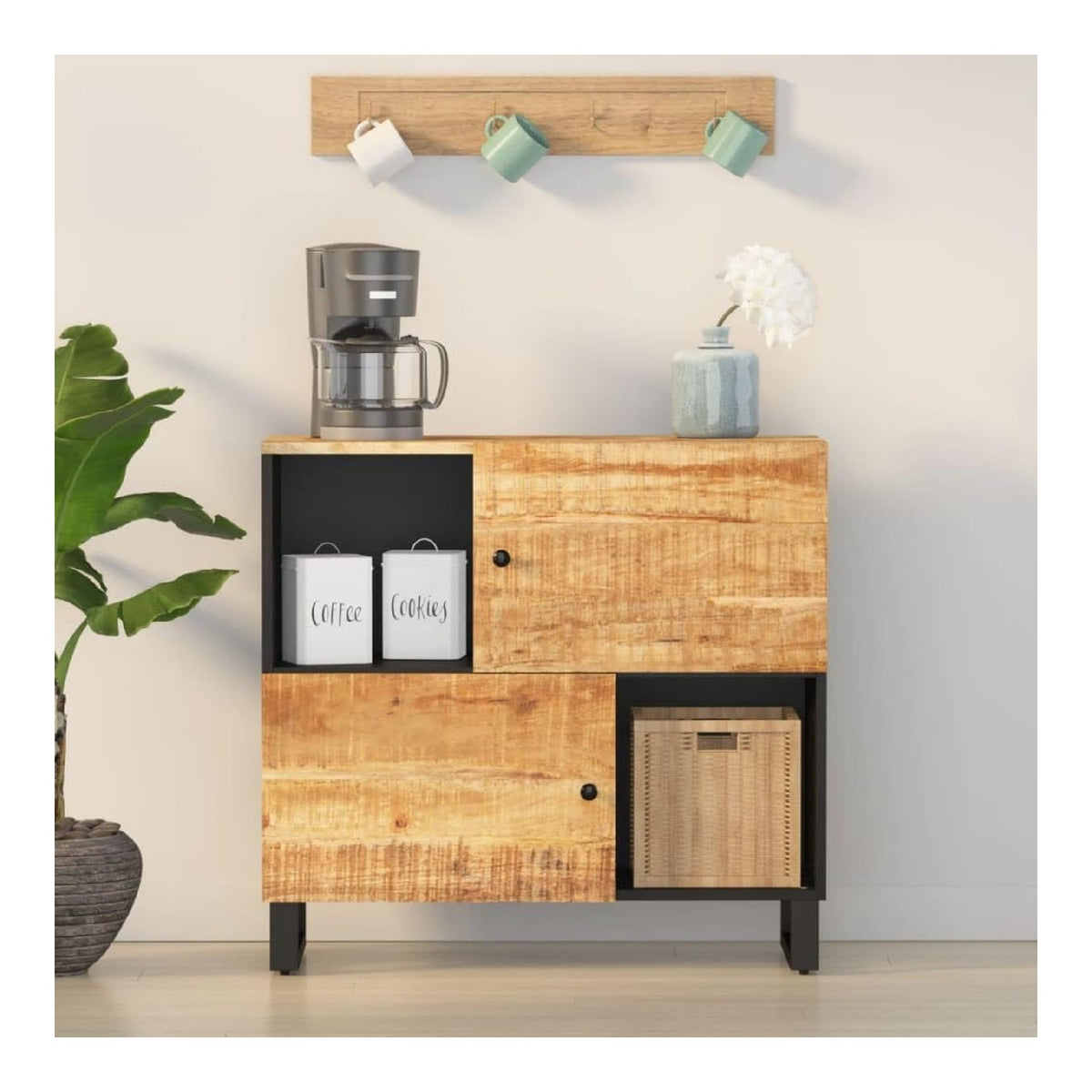 Buffets, credences et vaisseliers avec rangement ferme finition bois marron variante 530