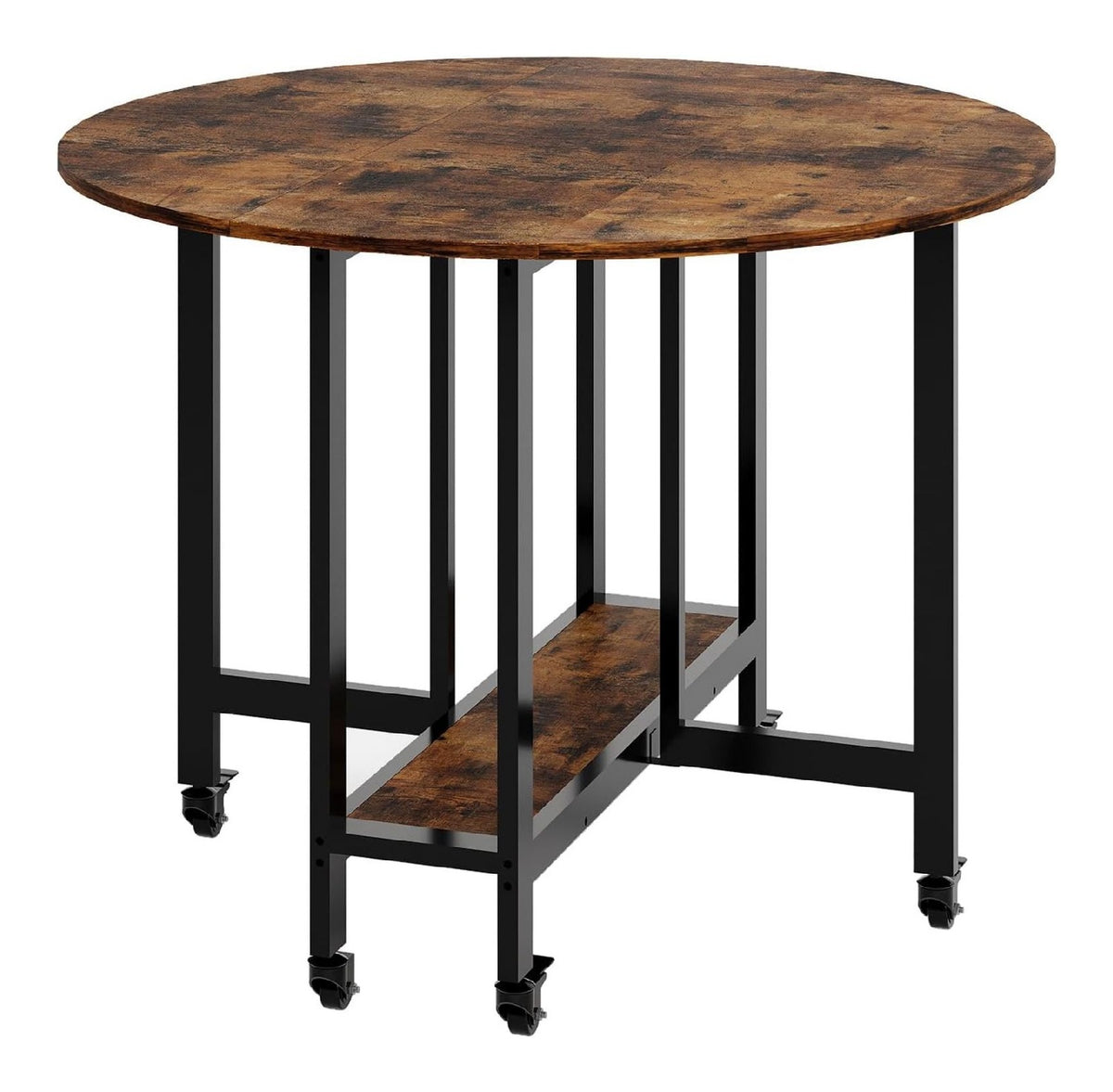 Tables avec rangement ferme sur roulettes naturel