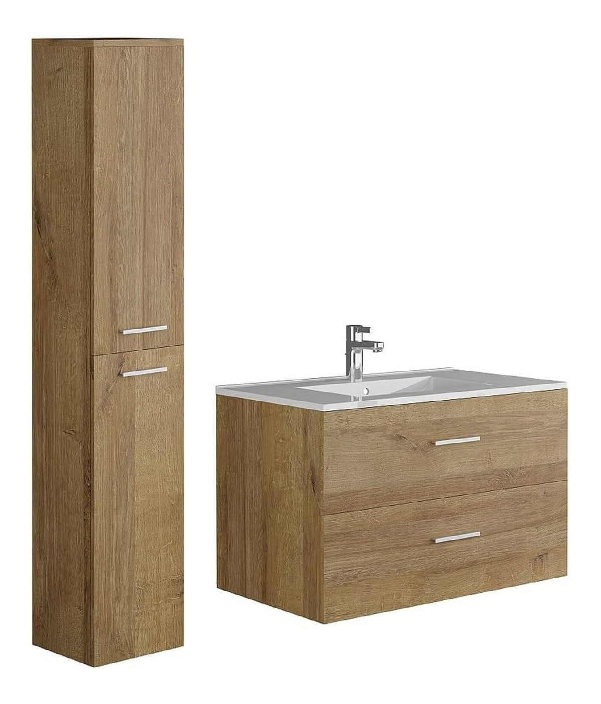 Meubles colonnes avec tiroirs avec rangement ferme naturel